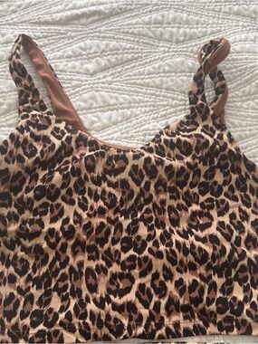 American Eagle Outfitters Leopard Print Sports Bra - Brown & Black